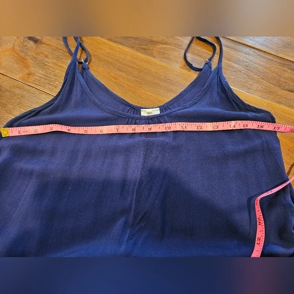 BUENOS NINOS NAVY BLUE JUMPSUIT SIDE POCKETS SPAGHETTI STRAPS SIZE MEDIUM - Picture 13 of 14